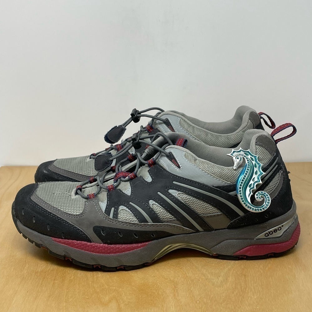 Abeo Smart 3770 Bungee Trail Hiking Shoes Gray/Black/Red Size 10